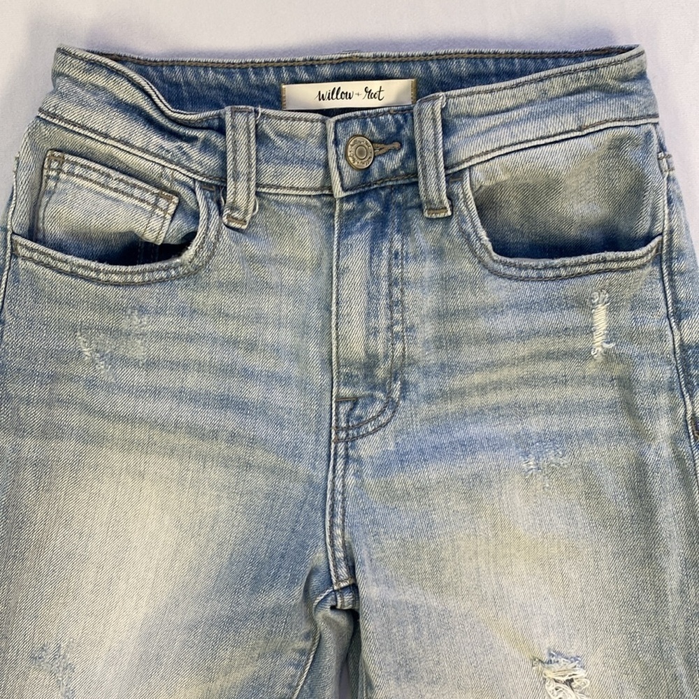 Willow & Root Buckle High Rise Mom Fit Distressed Jeans Women’s Size 24 - Picture 5 of 15
